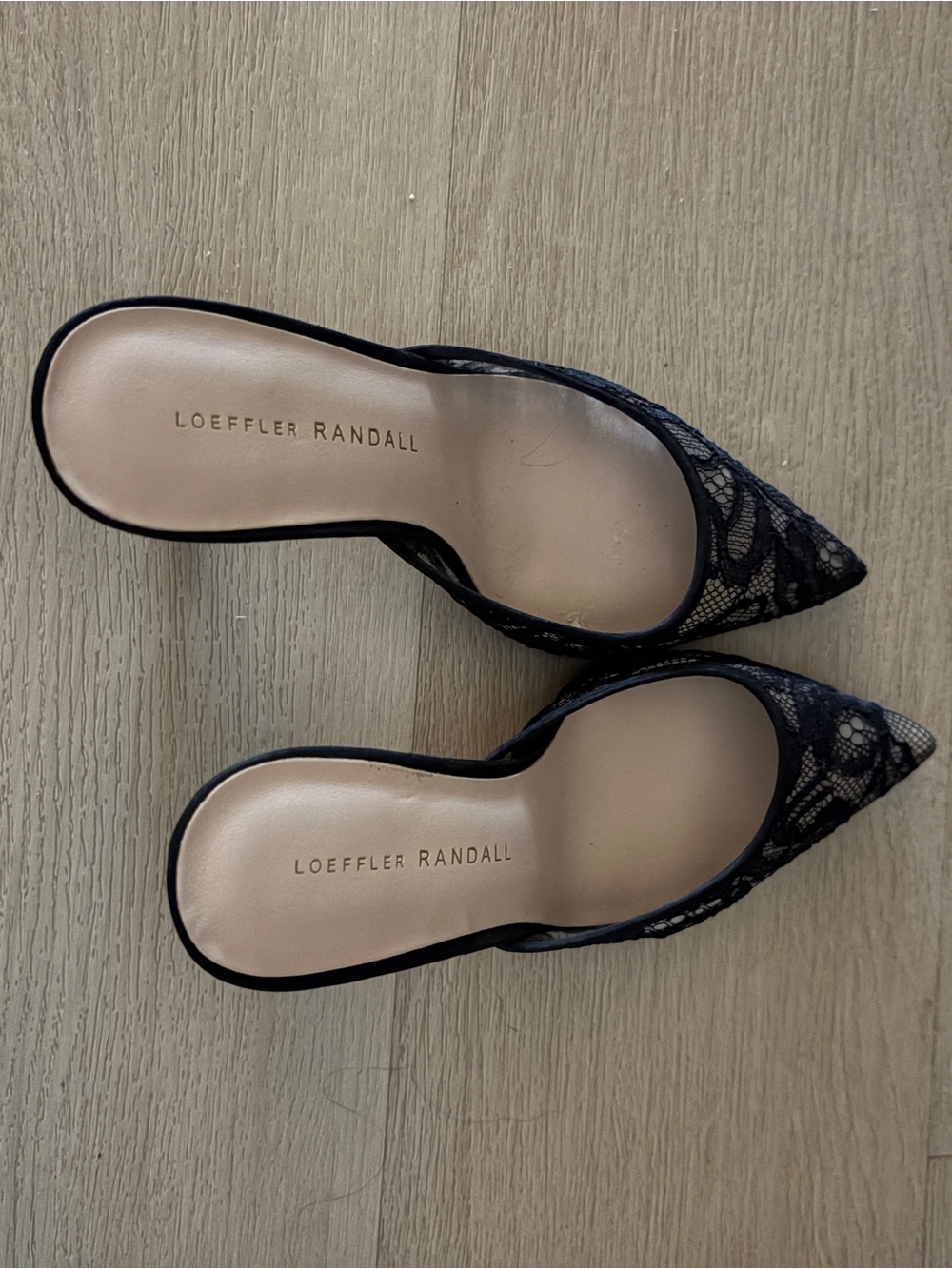 Loeffler Randall Black Lace Pointed Toe Slingback Pumps - Picture 3 of 6